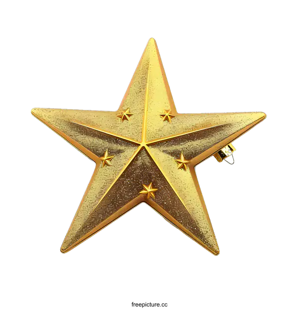 [Transparent Background PNG]Gold Christmas Star Decoration