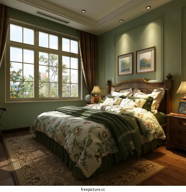 Elegant and Cozy Bedroom Interior Design Illustration