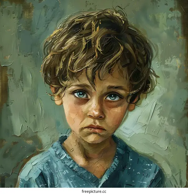 Portrait of a boy with Down syndrome