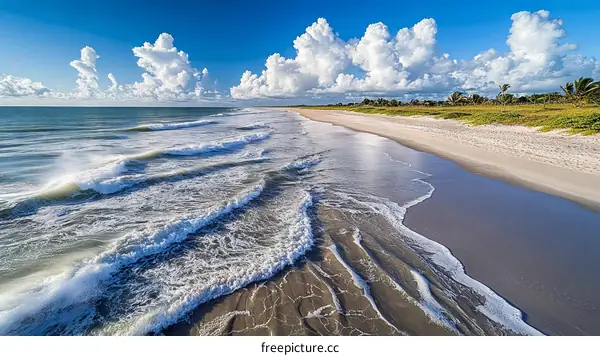 Stunning Coastal Beach Scene Under a Clear Sky