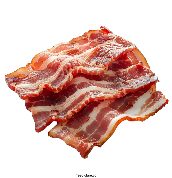 [Transparent Background PNG]Close-up of slices of bacon