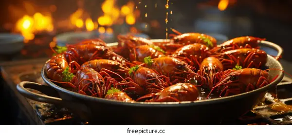 A delicious plate of crayfish