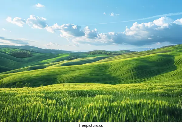 Green rolling hills of Tuscany, Italy