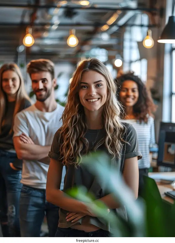 portrait of a group of people in a modern office