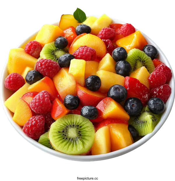 [Transparent Background PNG]Delicious Mixed Fruit Salad in a Bowl