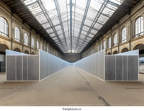 The Long Corridor of an Abandoned Train Station
