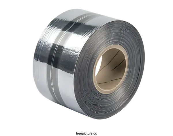 [Transparent Background PNG]Grey Metallic Self-Adhesive Tape Roll