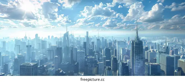 A Panoramic Aerial View of the City Skyline