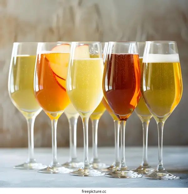 Different Types of Apple Cider in Glasses
