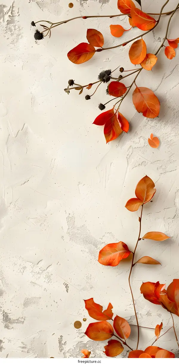 Autumn Leaves on White Background