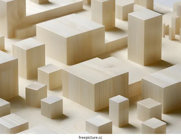 Abstract Wooden Blocks Background Minimalist