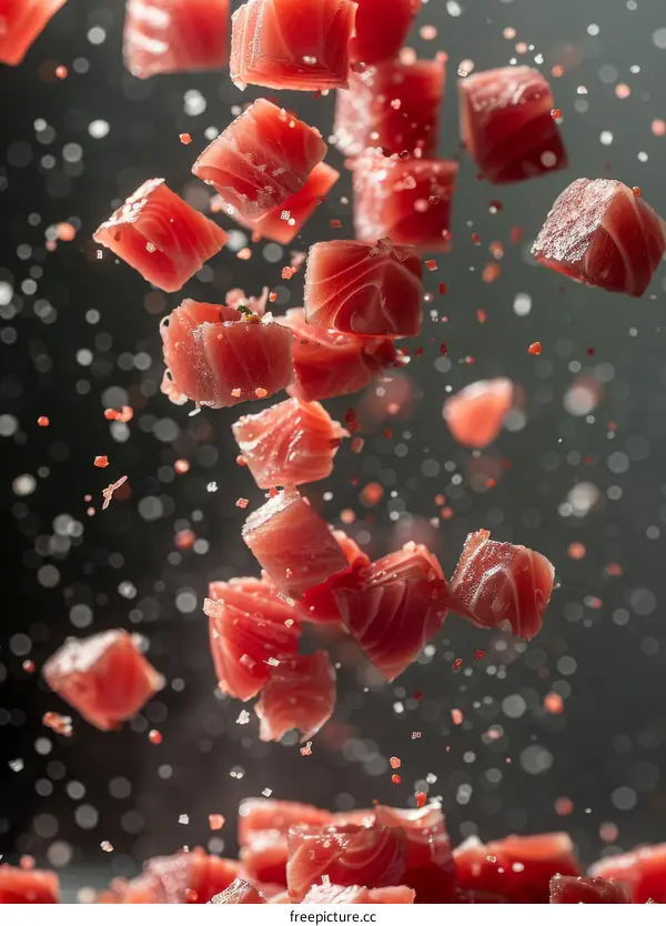 Tuna Sashimi Falling