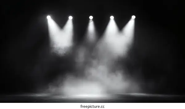 Spotlight Stage Empty Black Background