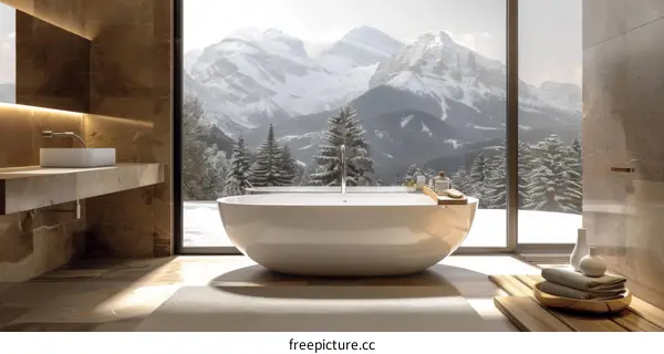 Luxury Mountain View Bathroom Interior Design