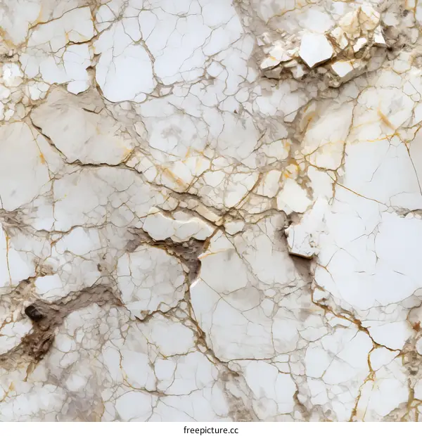 Elegant White Marble Texture with Golden Veins