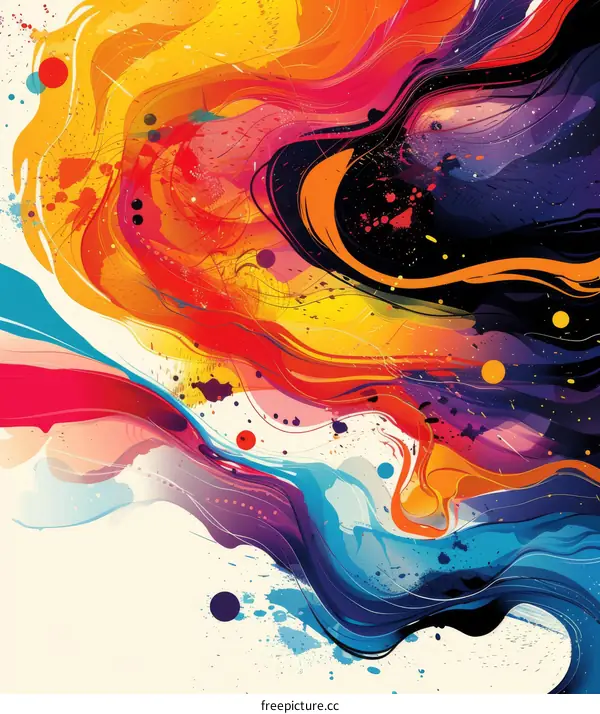 Abstract Colorful Flowing Art