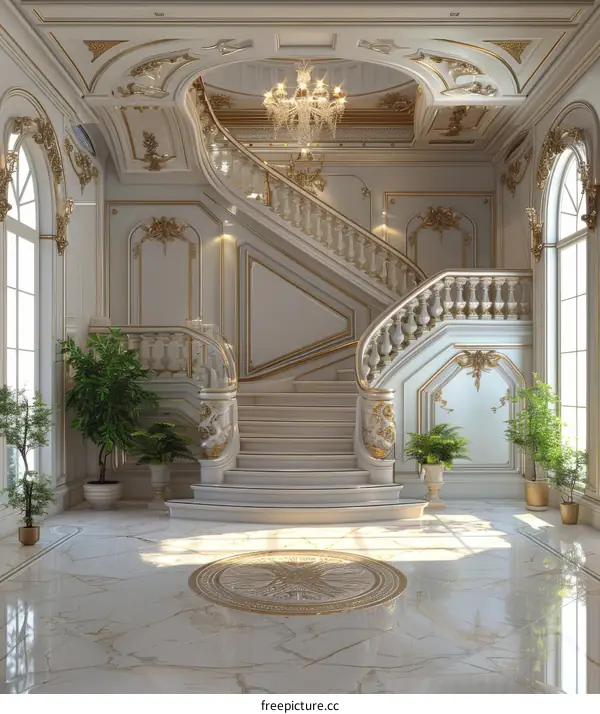 Luxury Spiral Staircase Interior Design