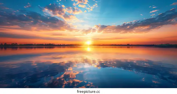 Beautiful Sunset Over a Serene Lake