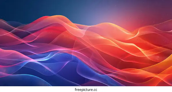 Red and Blue Waves Surging in the Night Sky