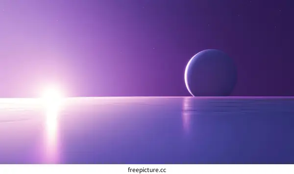 Purple Planet Sunrise Over a Calm Sea