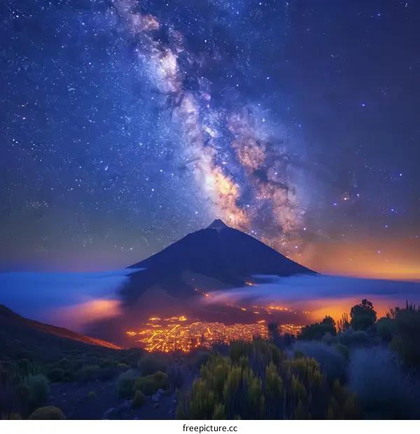 Mount Teide under a blanket of stars