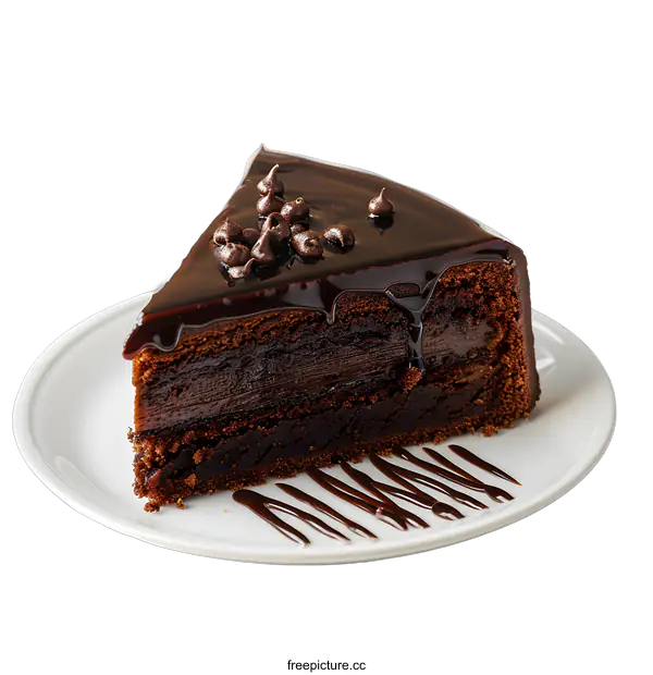[Transparent Background PNG]Slice of delicious chocolate cake