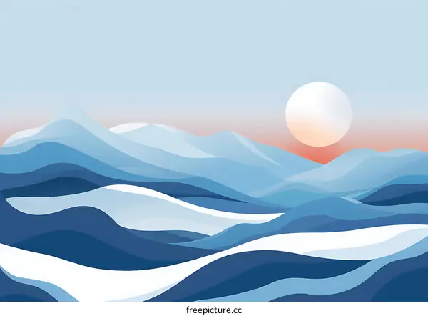 Abstract Mountain Landscape Illustration