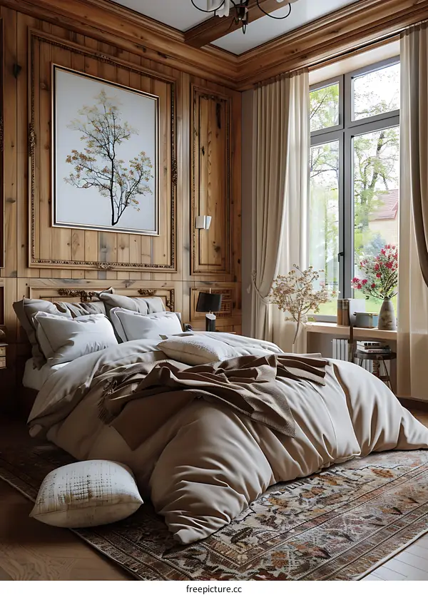 3D rendering of a cozy bedroom