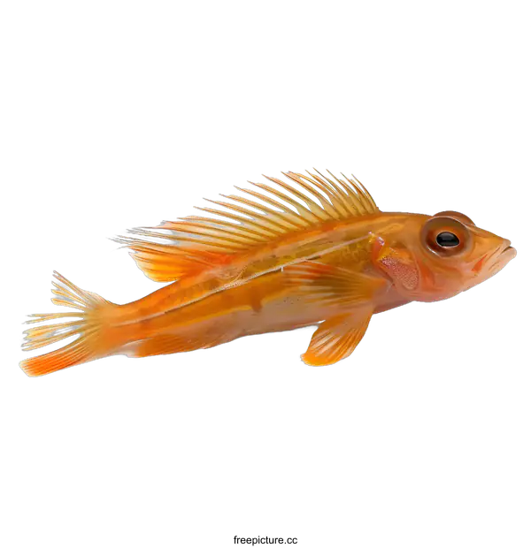 [Transparent Background PNG]Orange fish on white background
