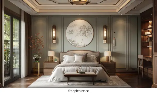 Elegant Chinese-Style Bedroom Interior Design