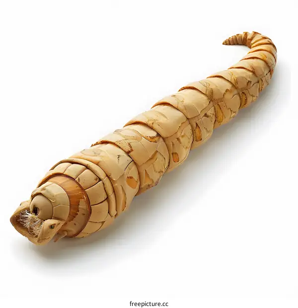 Bamboo Root Sculpture on White Background