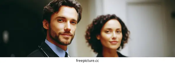 Business Professional Couple Portrait