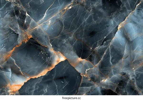 Blue and gold marble texture background