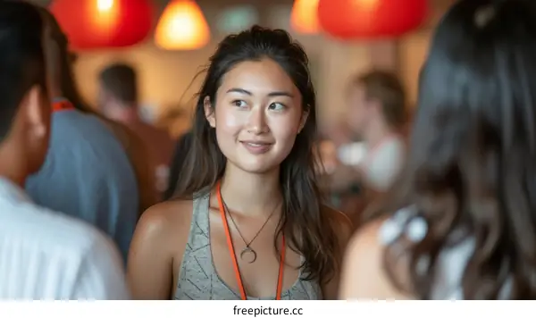 Portrait of a young Asian woman smiling