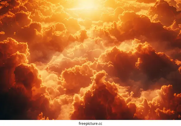 heavenly cloudscape with bright light shining through