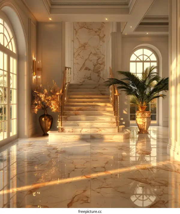 Luxury Marble Staircase Interior Design