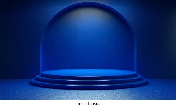 Blue Minimalist Product Display Stage