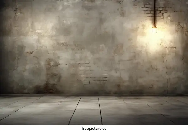 Old, Empty Room with Hanging Lightbulb