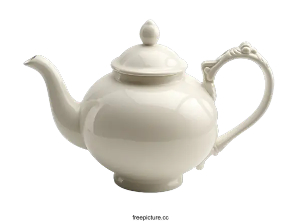 [Transparent Background PNG]elegant and simple white ceramic teapot