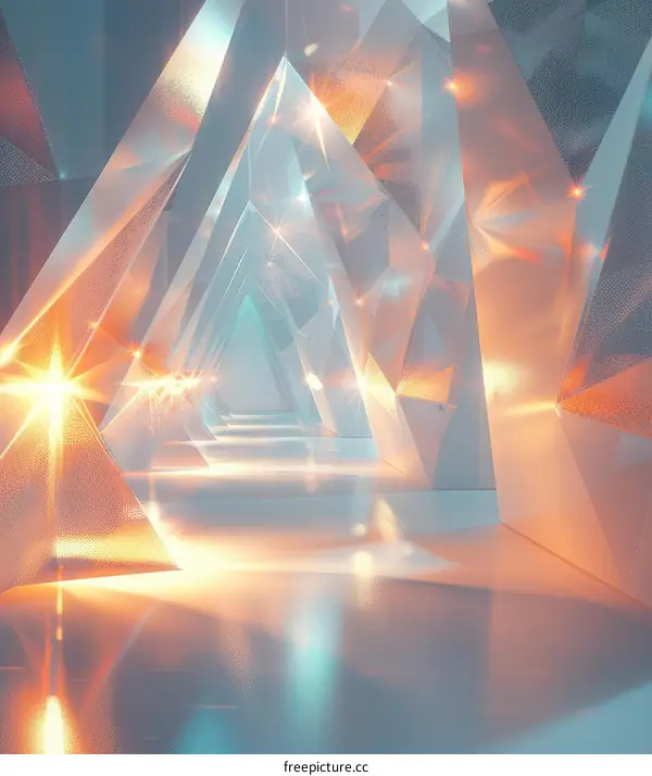 Glowing Crystal Corridor: Futuristic Sci-Fi Interior