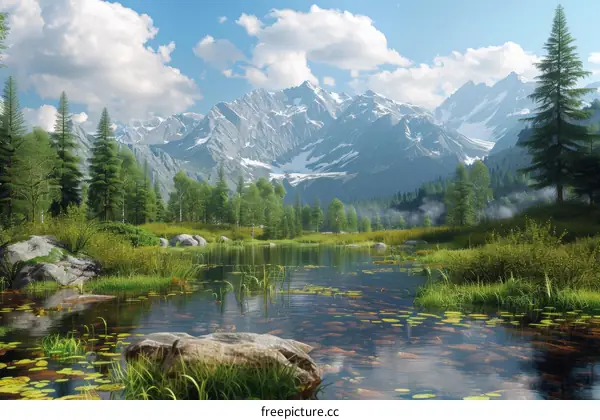 Tranquil Mountain Lake in a Picturesque Valley