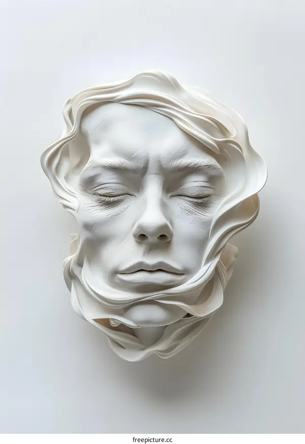 White Sculpture of a Face