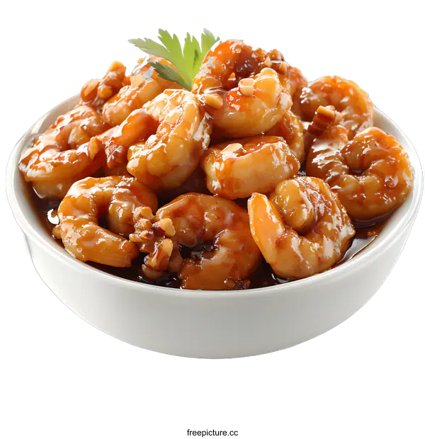 [Transparent Background PNG]Honey Garlic Shrimp