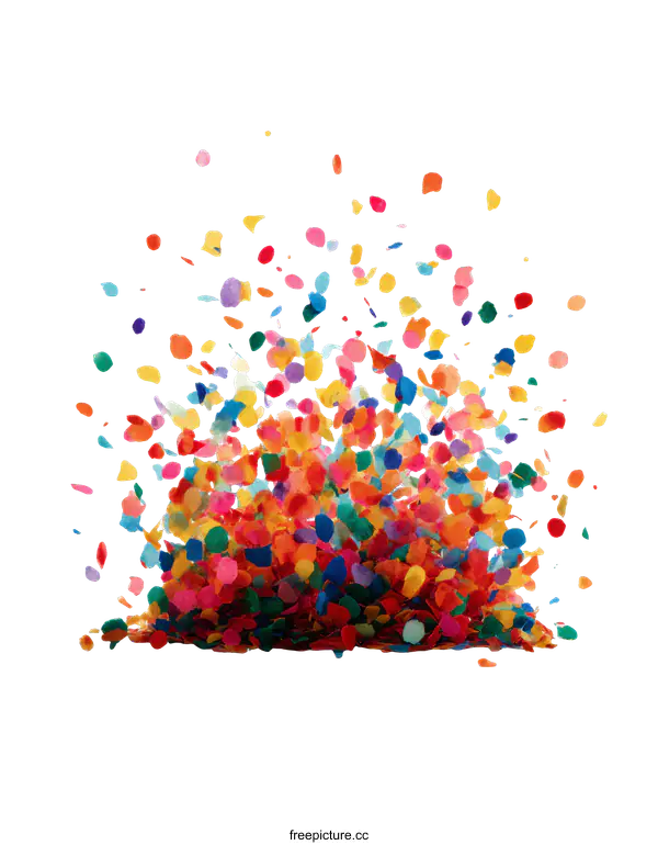 [Transparent Background PNG]Colorful Confetti Explosion Illustration