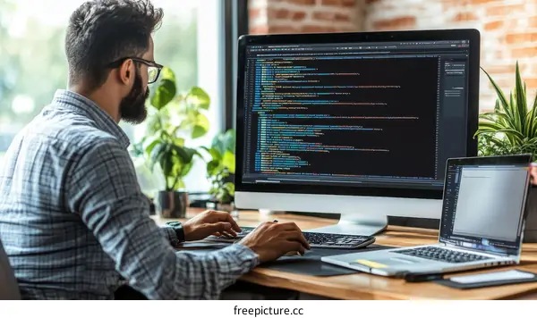 Programmer Working on a Computer