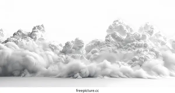 Large white cloudscape with dust and debris