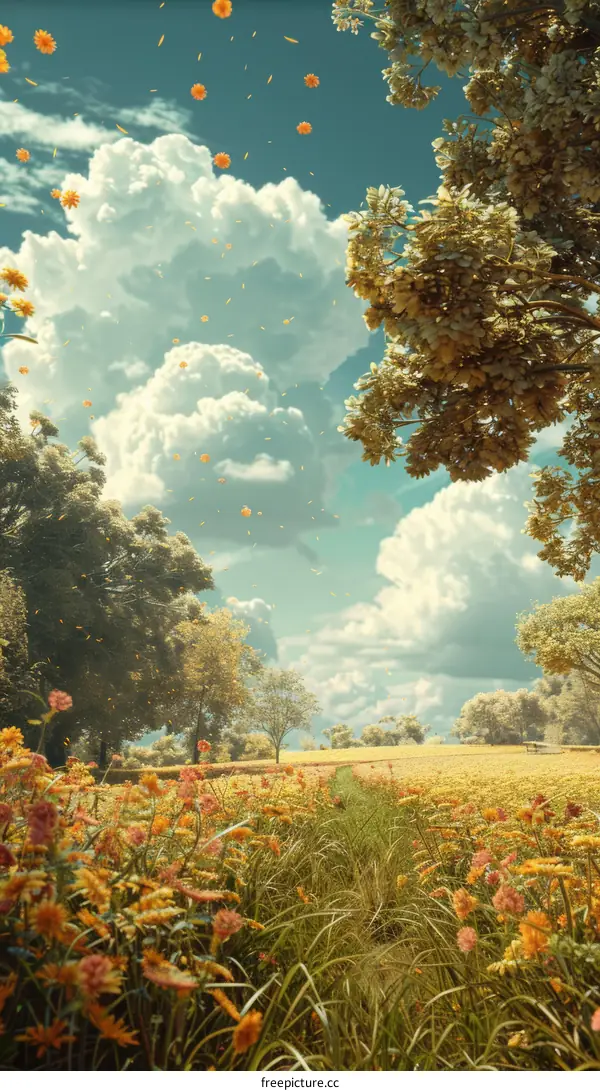 The golden autumn field