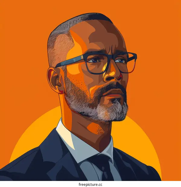 Portrait of a man wearing glasses and a suit