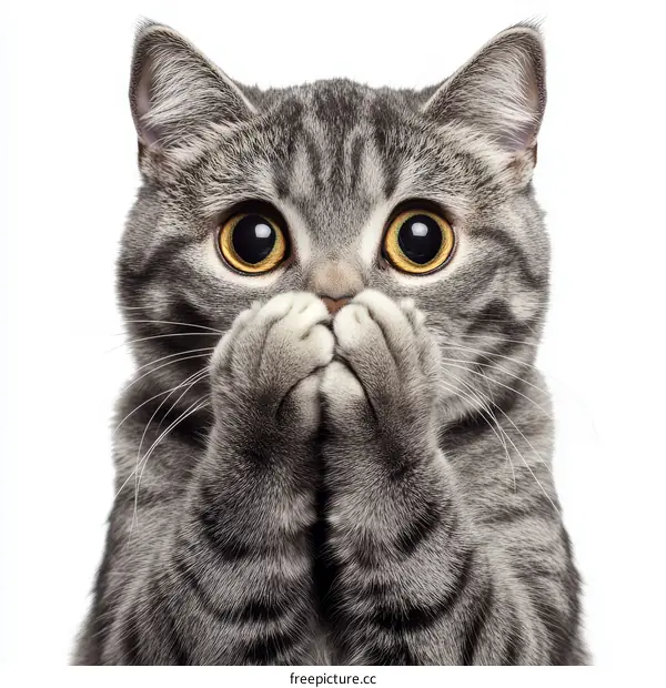 Closeup Image of a Shocked Cat