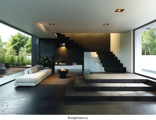 Contemporary Living Room with Chic Furnishings